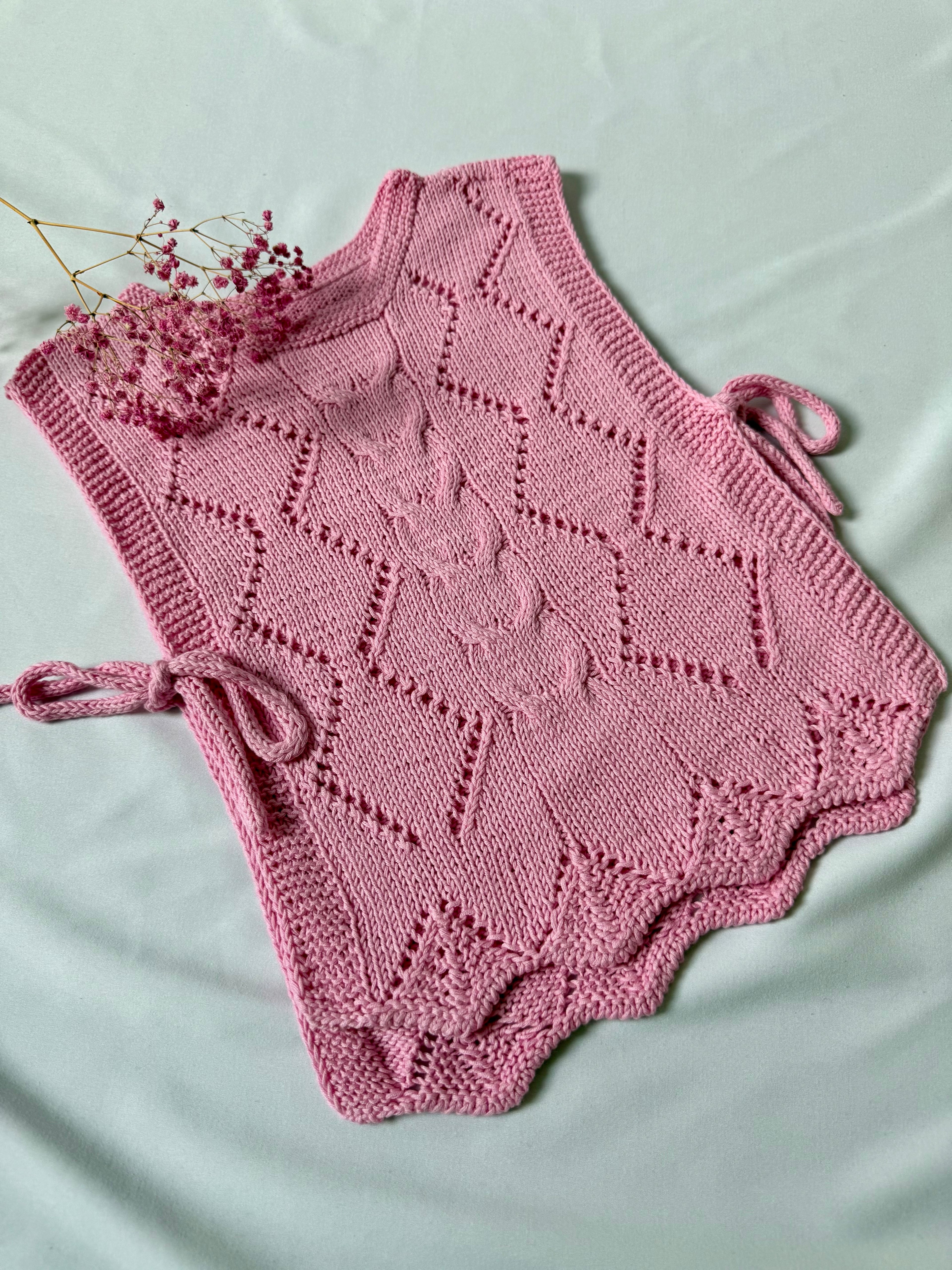 Håndlaget vest «Rosa sky»