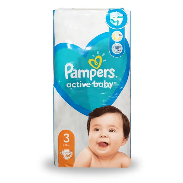 Sauskelnės PAMPERS Active Baby 3 dydis, 6-10 kg., 54 vnt.