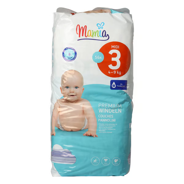 Sauskelnės Mamia, 3 dydis, 4-9 kg., 56 vnt.