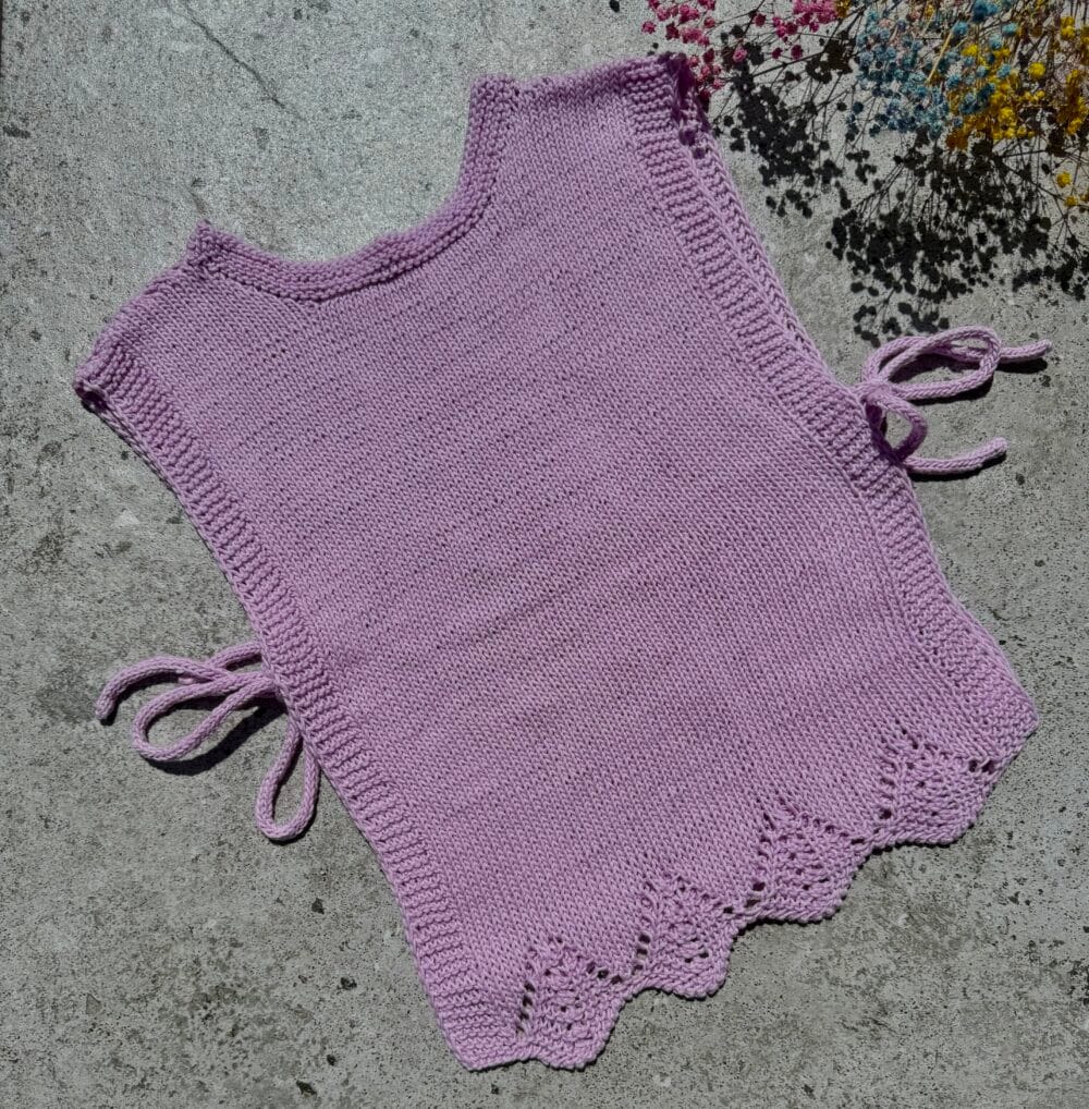 Rankų darbo liemenė „Violetinis debesėlis“ - Image 2